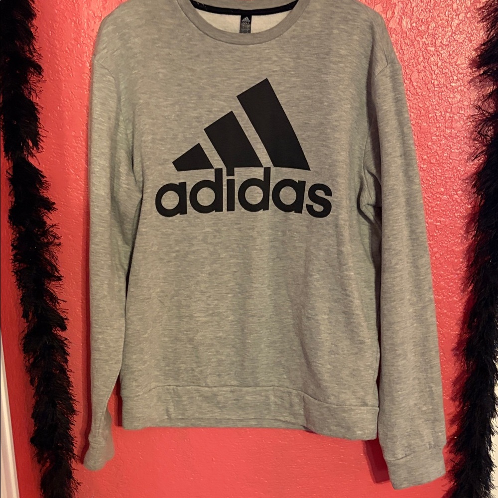 Adidas Men's Crewneck Sweater in Gray